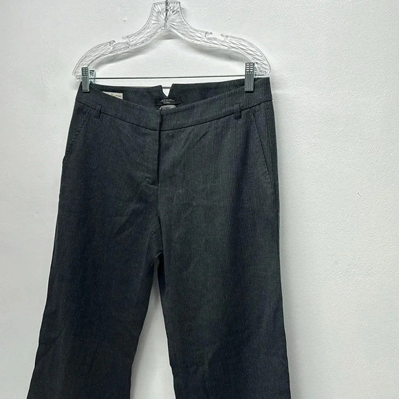 Max Mara Weekend Trouser Pants Relaxed Wool Knit Pant Pinstriped Gray Size 42 - Picture 2 of 10